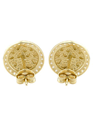 10K Gold Round Nugget Earrings | Appx 0.5 Inches Wide | Style #1