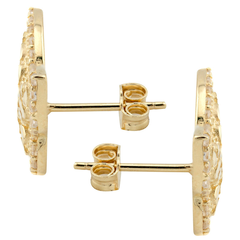 10K Gold Butterfly Nugget Earrings | Appx 0.6 Inches Wide | Style #125