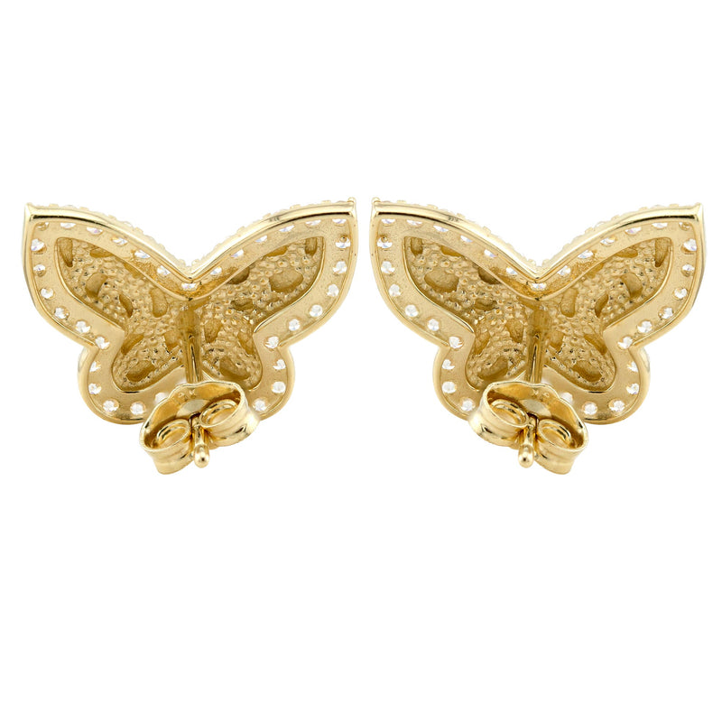 10K Gold Butterfly Nugget Earrings | Appx 0.6 Inches Wide | Style #125