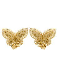 10K Gold Butterfly Nugget Earrings | Appx 0.6 Inches Wide | Style #125