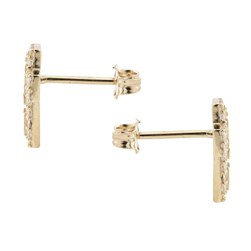 10K Gold Cross Nugget Earrings | Appx 0.3 Inches Wide | Style #121