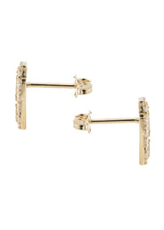 10K Gold Cross Nugget Earrings | Appx 0.3 Inches Wide | Style #121