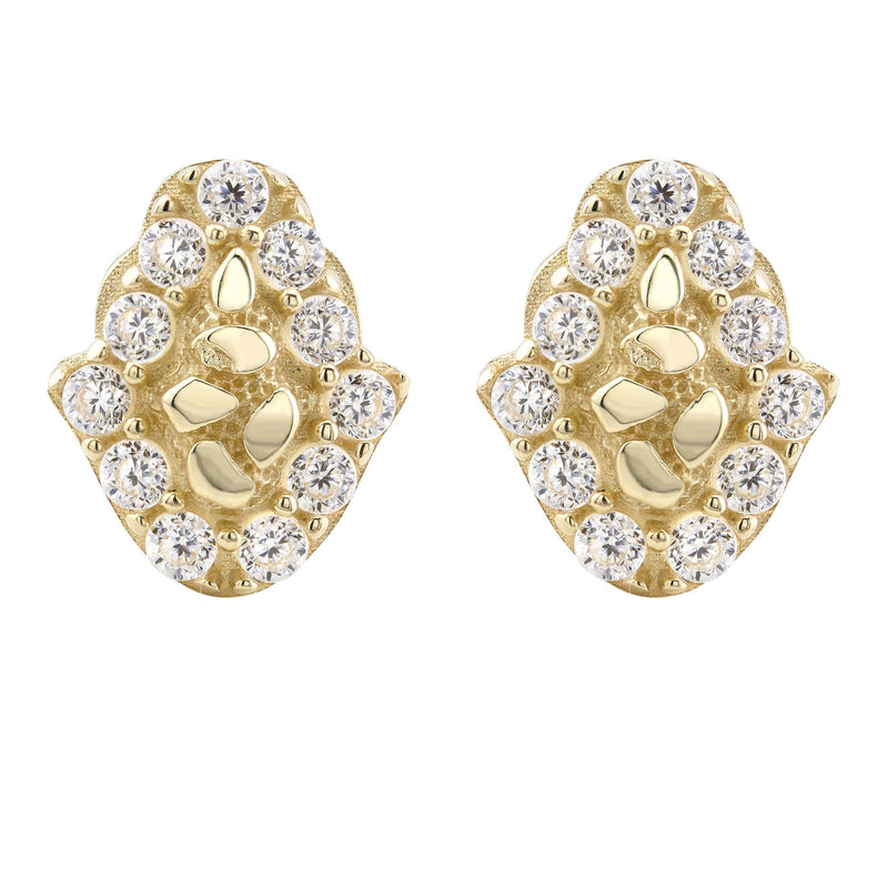10K Gold Hamsa Nugget Earrings | Appx 0.3 Inches Wide | Style #117