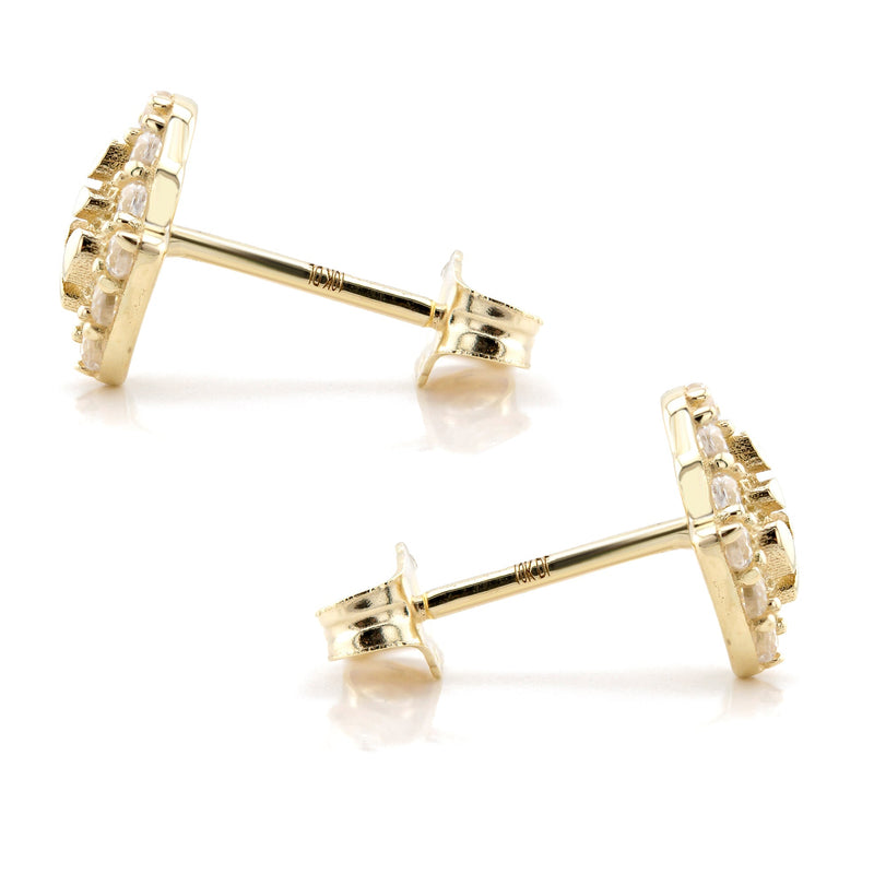 10K Gold Hamsa Nugget Earrings | Appx 0.3 Inches Wide | Style #117