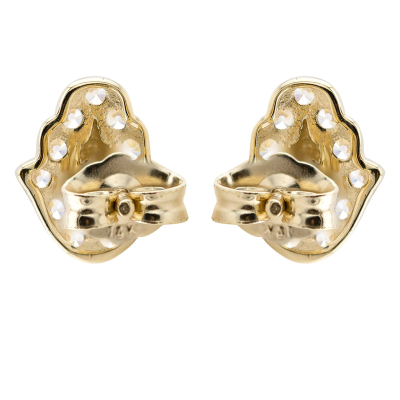 10K Gold Hamsa Nugget Earrings | Appx 0.3 Inches Wide | Style #117