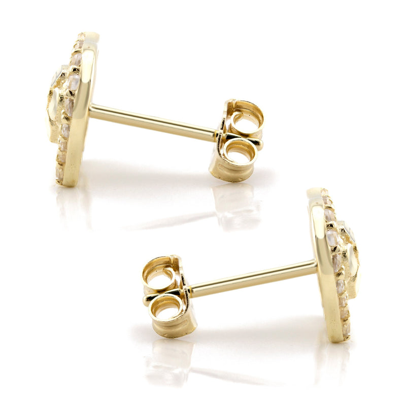 10K Gold Hamsa Nugget Earrings | Appx 0.3 Inches Wide | Style #113