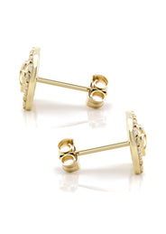 10K Gold Hamsa Nugget Earrings | Appx 0.3 Inches Wide | Style #113