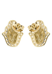 10K Gold Hamsa Nugget Earrings | Appx 0.3 Inches Wide | Style #113