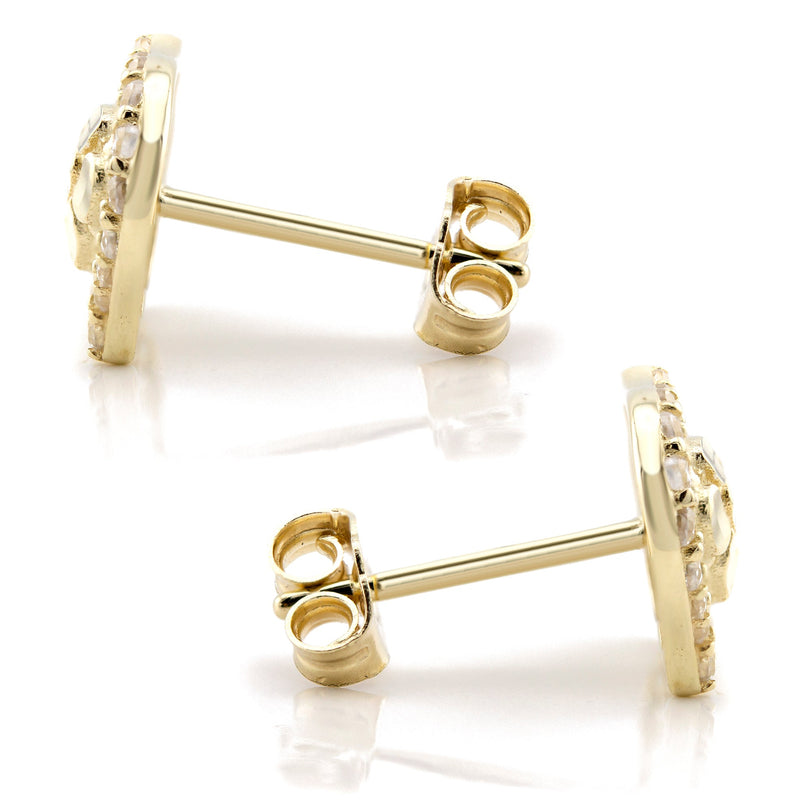 10K Gold Hamsa Nugget Earrings | Appx 0.4 Inches Wide | Style #109