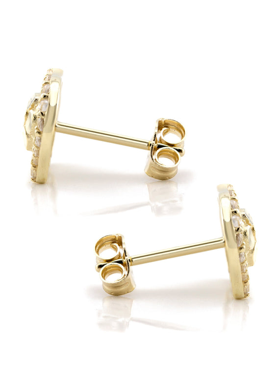 10K Gold Hamsa Nugget Earrings | Appx 0.4 Inches Wide | Style #109