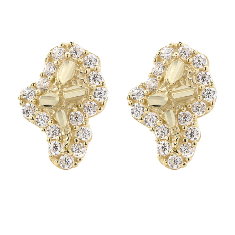 10K Gold Nugget Earrings | Appx 0.3 Inches Wide | Style #105