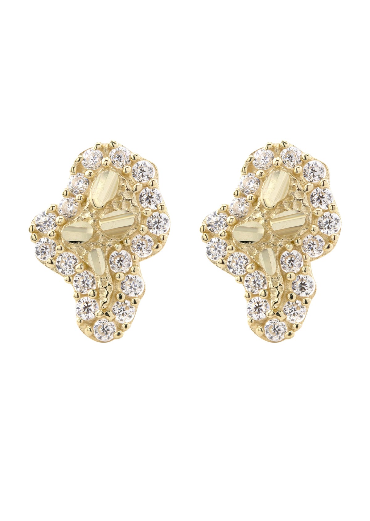 10K Gold Nugget Earrings | Appx 0.3 Inches Wide | Style #105