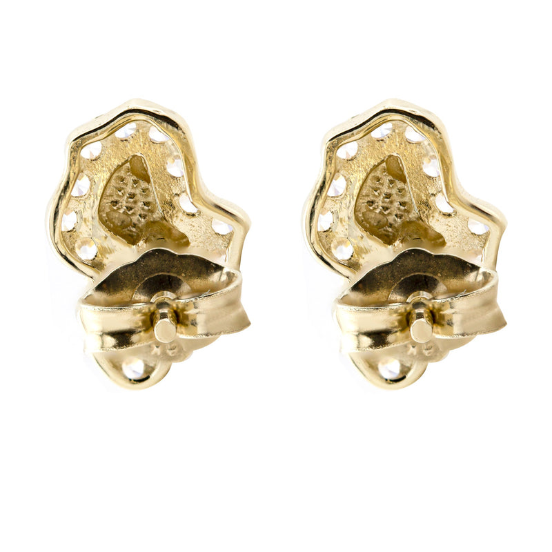 10K Gold Nugget Earrings | Appx 0.3 Inches Wide | Style #105