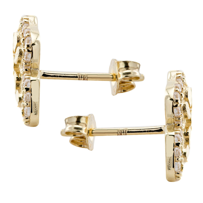 10K Gold Nugget Earrings | Appx 0.4 Inches Wide | Style #101