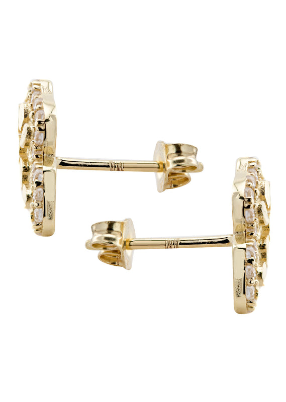 10K Gold Nugget Earrings | Appx 0.4 Inches Wide | Style #101