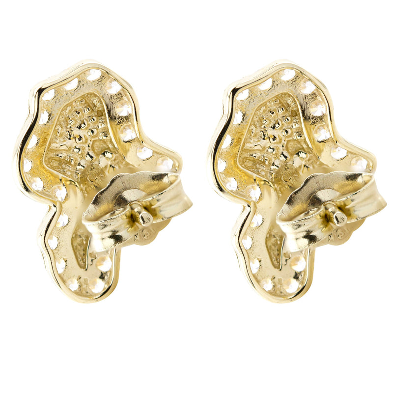 10K Gold Nugget Earrings | Appx 0.4 Inches Wide | Style #101
