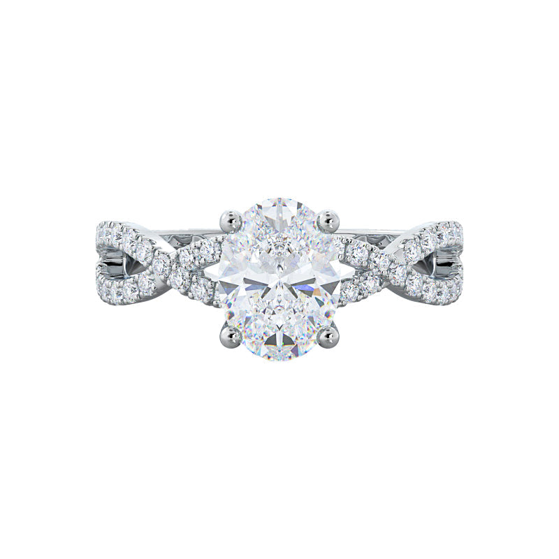 Evelyn 2ct Oval engagement ring setting