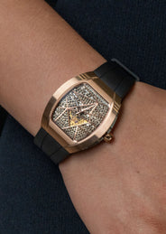 Frost NYC Diamond Evolution Women's Watch - Automatic Skeleton Rose Triangle | WFRST-01-TD-R Black Band | Pre - Sale