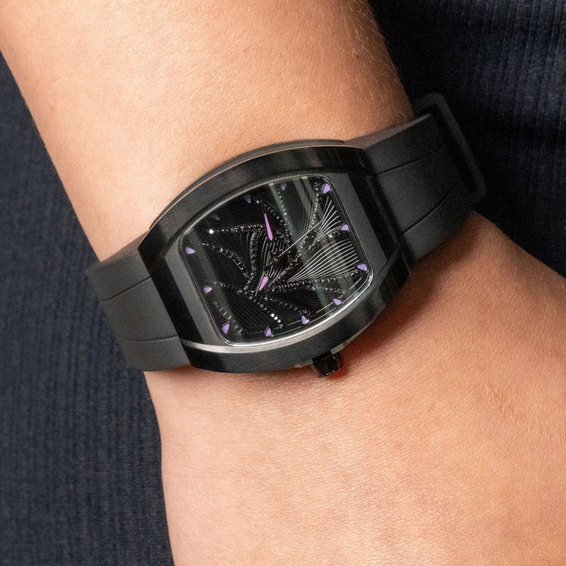 Frost NYC Diamond Evolution Women's Watch - Automatic Skeleton Black Leaves DLC | WFRST-01-LD-B Black Band | Pre - Sale