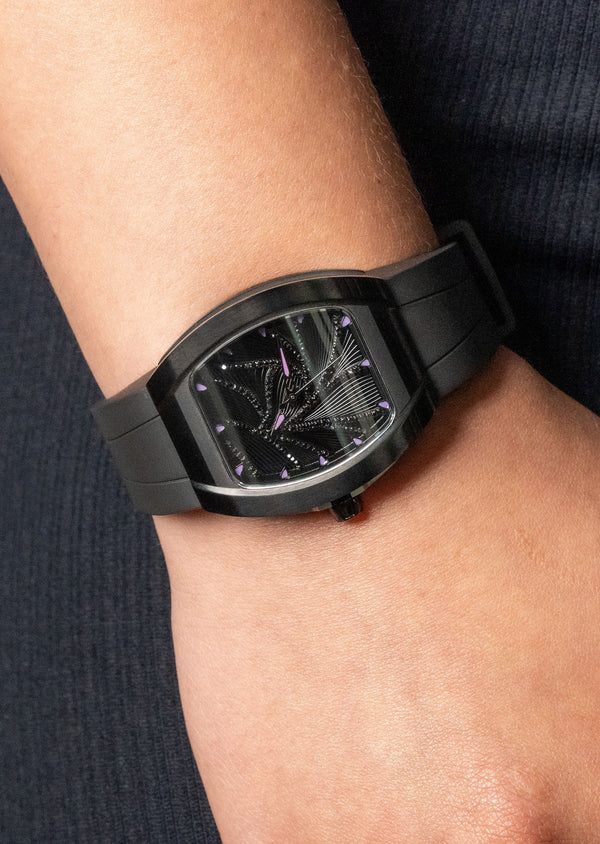Frost NYC Diamond Evolution Women's Watch - Automatic Skeleton Black Leaves DLC | WFRST-01-LD-B Black Band | Pre - Sale