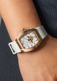 Frost NYC Womens Watch - Automatic White Dial Sapphire Skeleton Rose Gold | WFRST-01-TS-R White Band | Pre - Sale