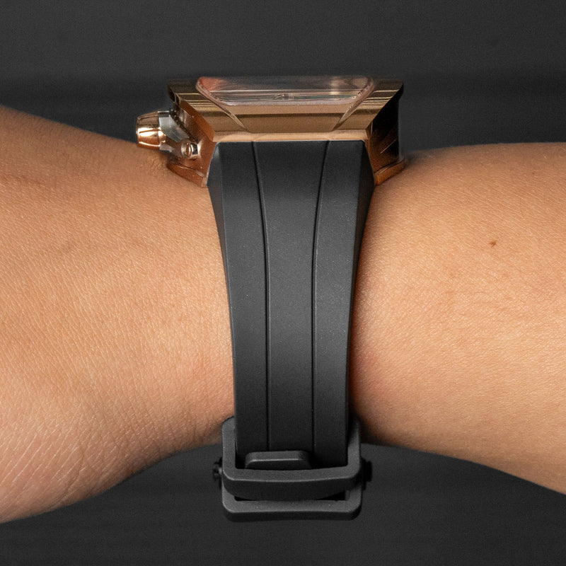 Frost NYC Diamond Evolution Women's Watch - Automatic Skeleton Rose Triangle | WFRST-01-TD-R Black Band | Pre - Sale