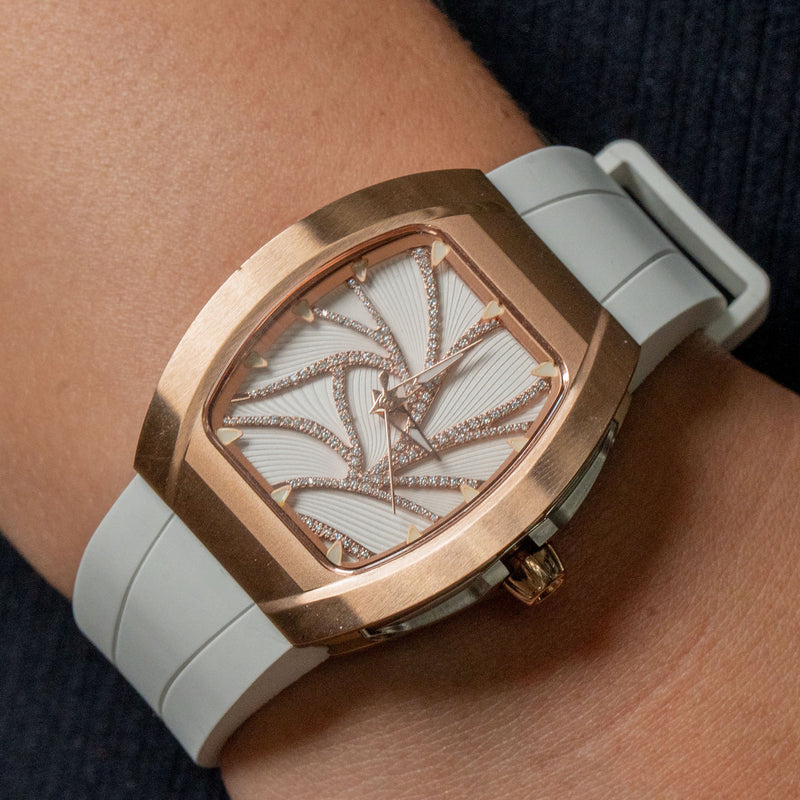 Frost NYC Evolution Women's Watch - Automatic Skeleton Leaves Steel | WFRST-01-LD-R WHITE BAND | Pre - Sale