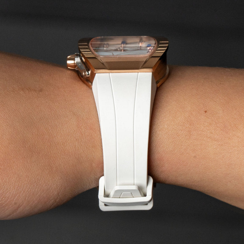 Frost NYC Womens Watch - Automatic White Dial Sapphire Skeleton Rose Gold | WFRST-01-TS-R White Band | Pre - Sale