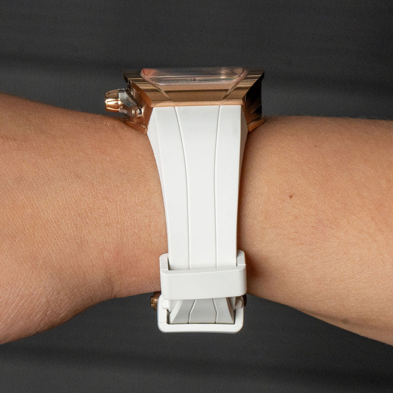 Frost NYC Evolution Women's Watch - Automatic Skeleton Rainbow Rose Triangle | WFRST-01-TD-R White Band | Pre - Sale