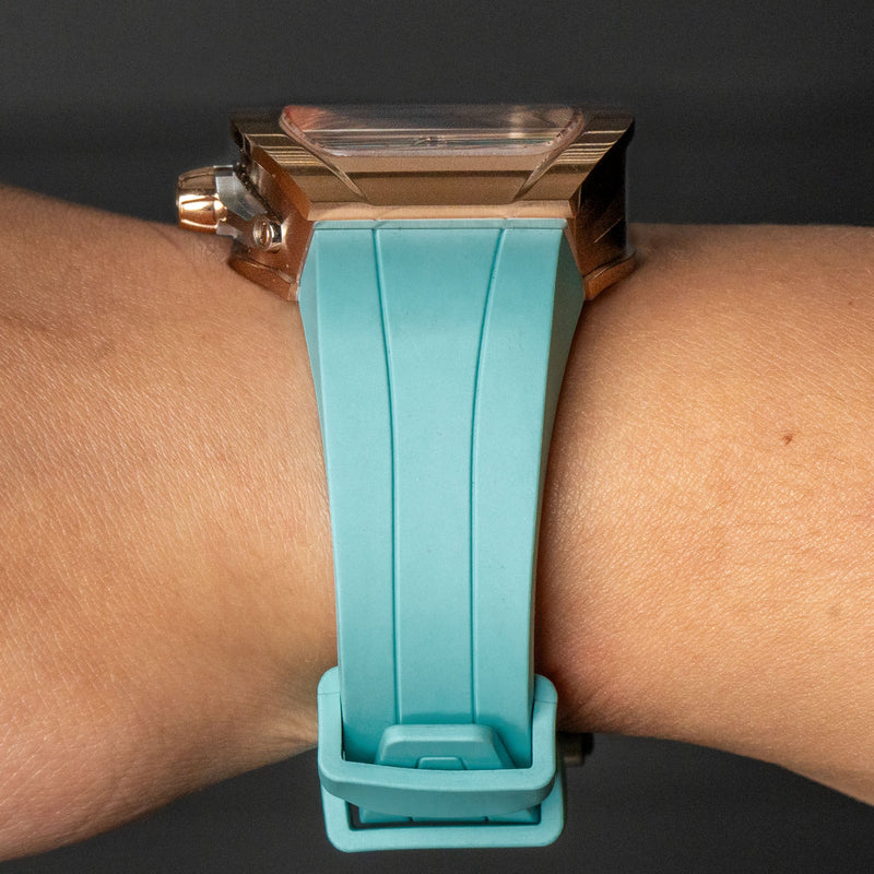 Frost NYC Womens Watch - Automatic Skeleton Rose Gold | WFRST-01-L-R Turquoise Band | Pre - Sale