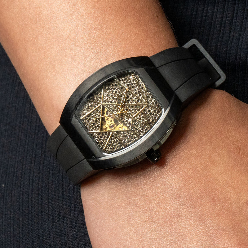 Frost NYC Diamond Evolution Women's Watch - Automatic Skeleton Black Triangle DLC | WFRST-01-TD-B Black Band | Pre - Sale