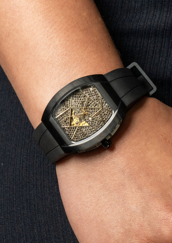 Frost NYC Diamond Evolution Women's Watch - Automatic Skeleton Black Triangle DLC | WFRST-01-TD-B Black Band | Pre - Sale