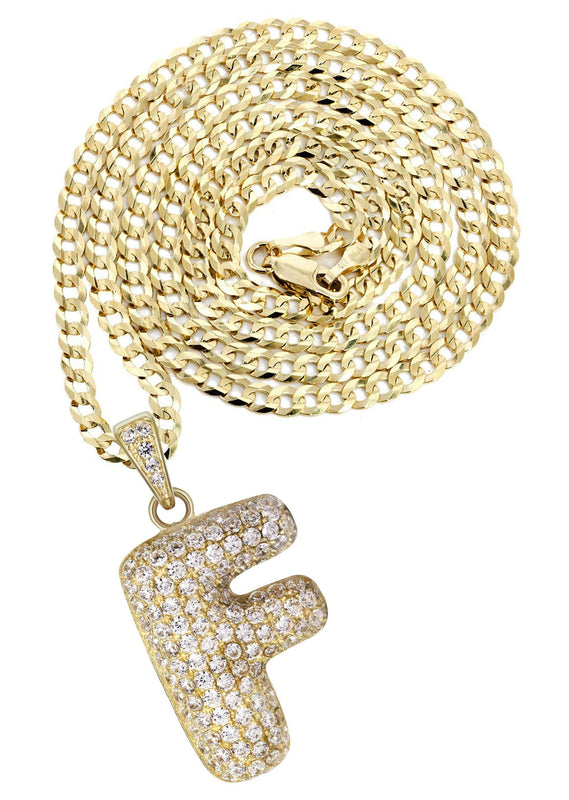 10K Yellow Gold Bubble Letter 