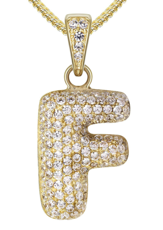 10K Yellow Gold Bubble Letter 