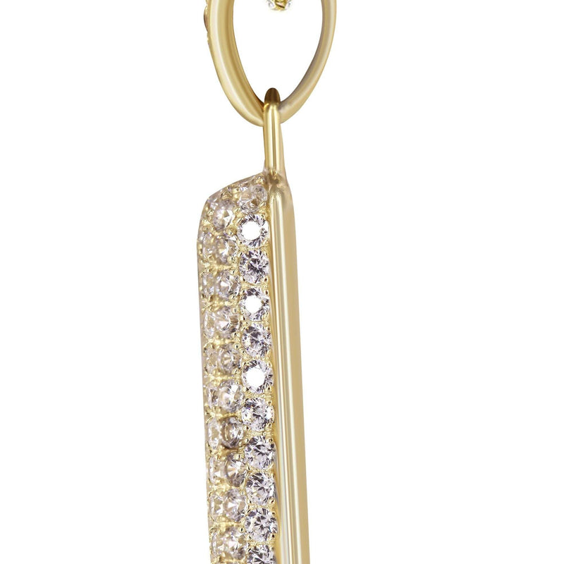 10K Yellow Gold Bubble Letter "F" CZ Necklace | Appx. 12.9 Grams