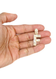 14K Yellow Gold Letter "F" Baguette Diamond Necklace | 1.82 Carats