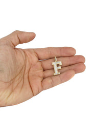 Diamond 10K Yellow Gold Letter "F" Necklace | Appx. 13.6 Grams