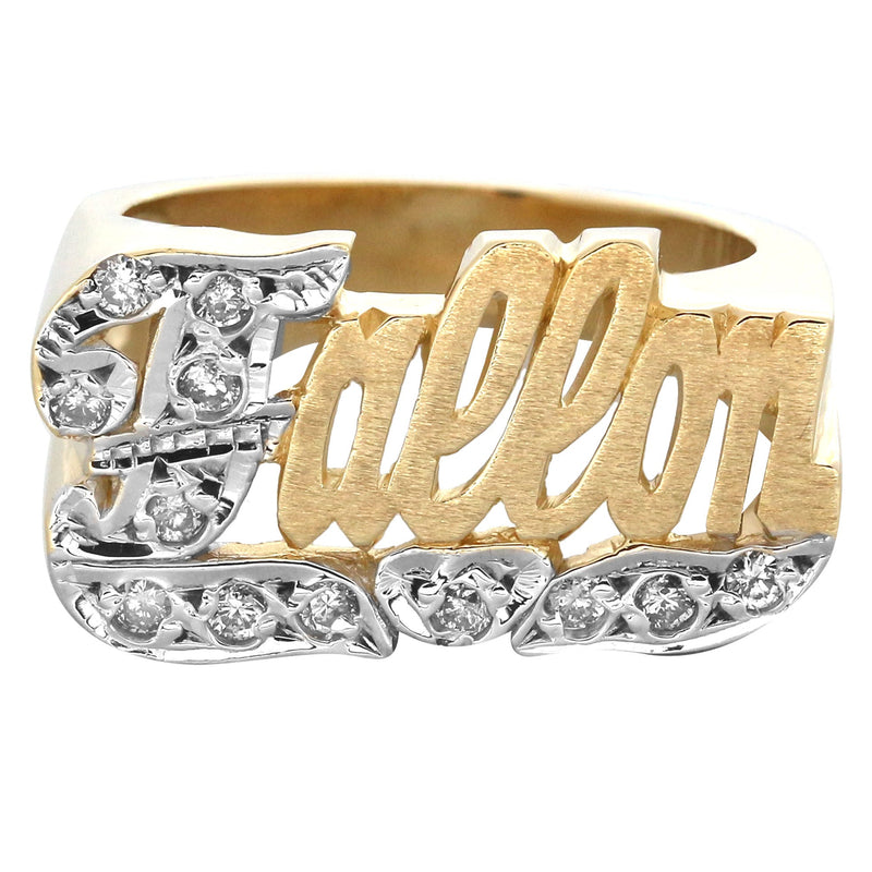 14K Diamond Two Tone Gold Name Ring | Appx. 6 Grams