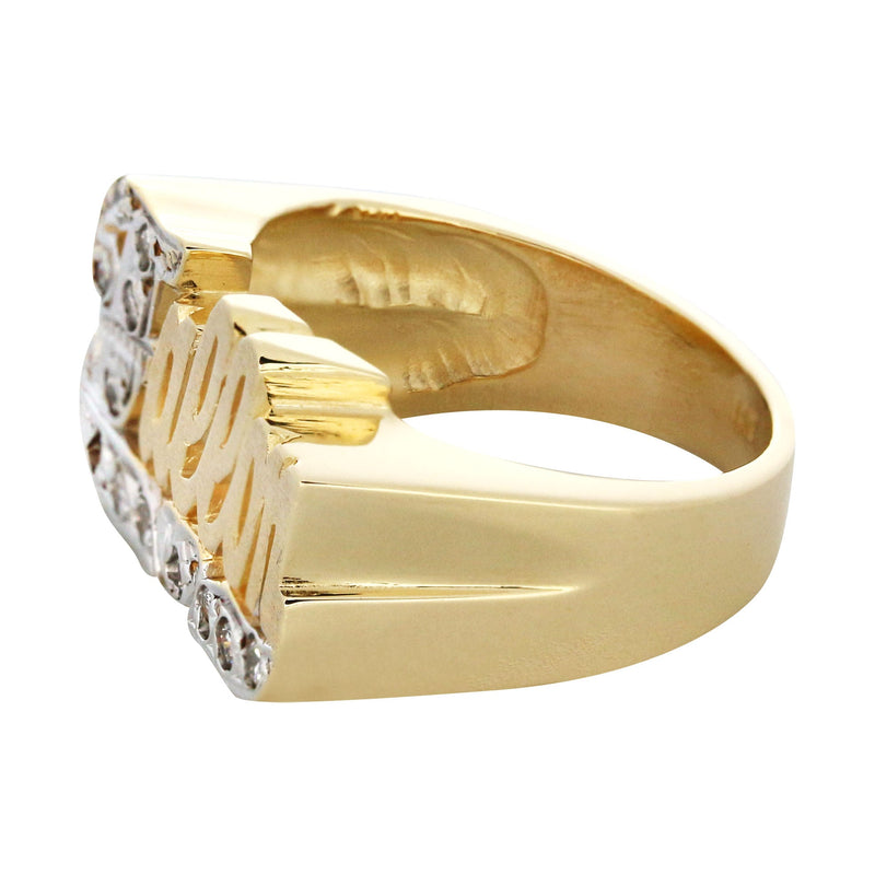 14K Diamond Two Tone Gold Name Ring | Appx. 6 Grams
