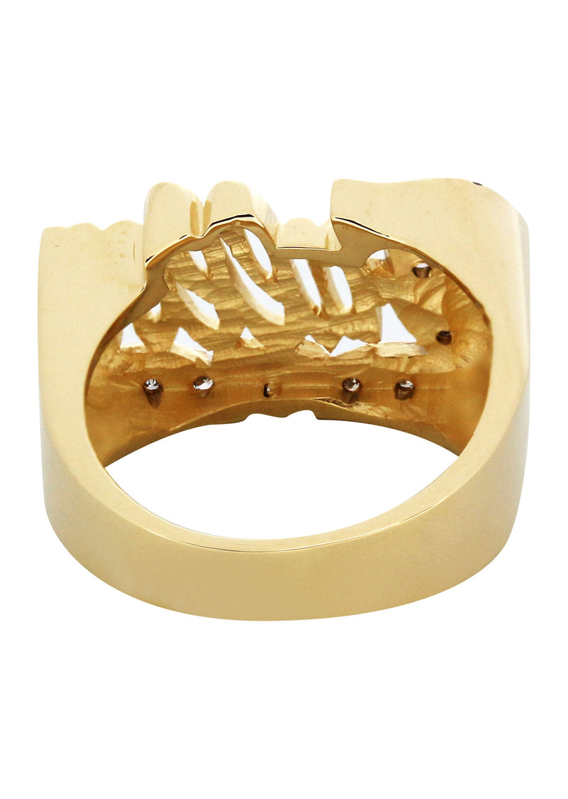 14K Diamond Two Tone Gold Name Ring | Appx. 6 Grams