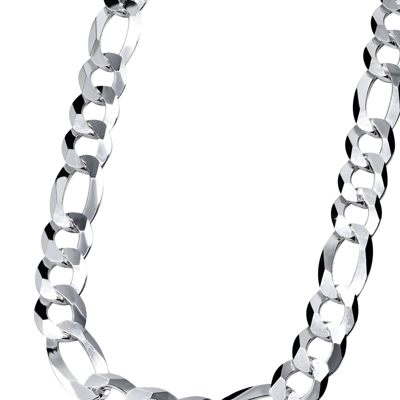 Silver Chain - Mens White Chain / Figaro Chain / 9.5 MM