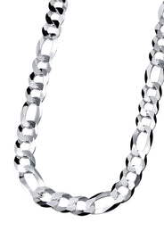 Silver Chain - Mens White Chain / Figaro Chain / 9.5 MM
