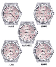 Diamond Mens Rolex Datejust Watch 16200 | 36MM | Pink Flower Diamond Dial | Jubilee Band