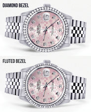 Womens Rolex Datejust Watch 16200 | 36Mm | Pink Diamond Flower Dial | Jubilee Band