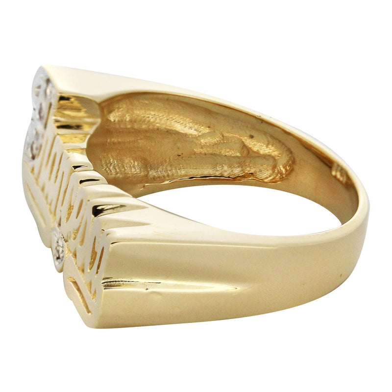 14K Diamond Two Tone Gold Name Ring | Appx. 5.5 Grams