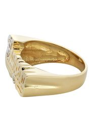 14K Diamond Two Tone Gold Name Ring | Appx. 5.5 Grams