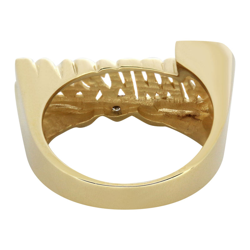 14K Diamond Two Tone Gold Name Ring | Appx. 5.5 Grams