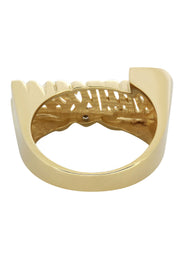 14K Diamond Two Tone Gold Name Ring | Appx. 5.5 Grams