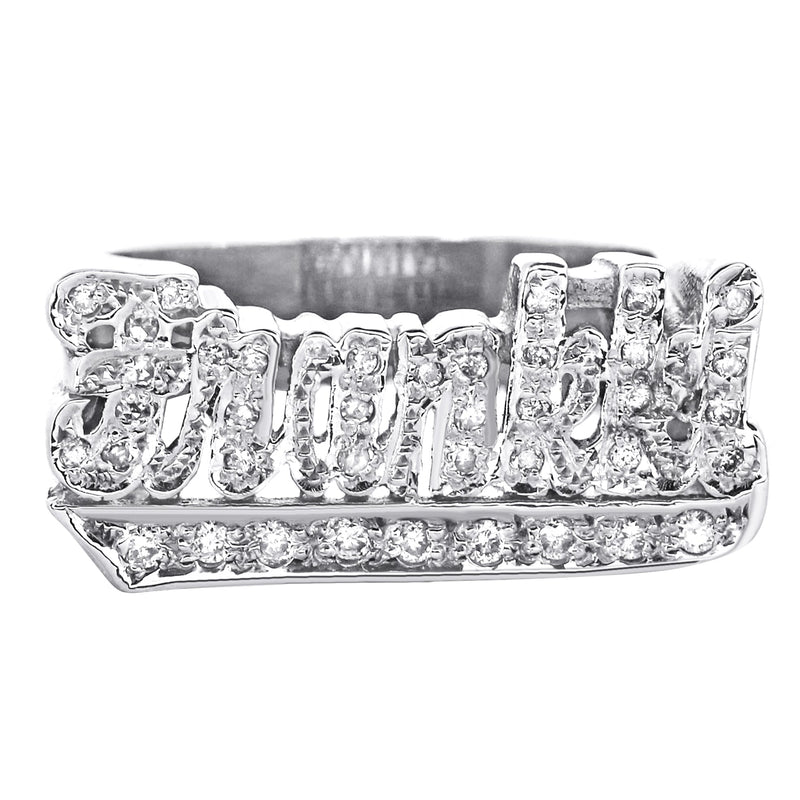 14K White Gold Diamond Name Ring | Appx. 7 Grams