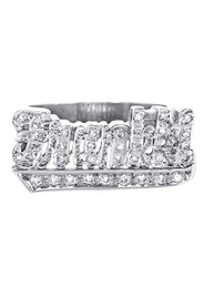 14K White Gold Diamond Name Ring | Appx. 7 Grams